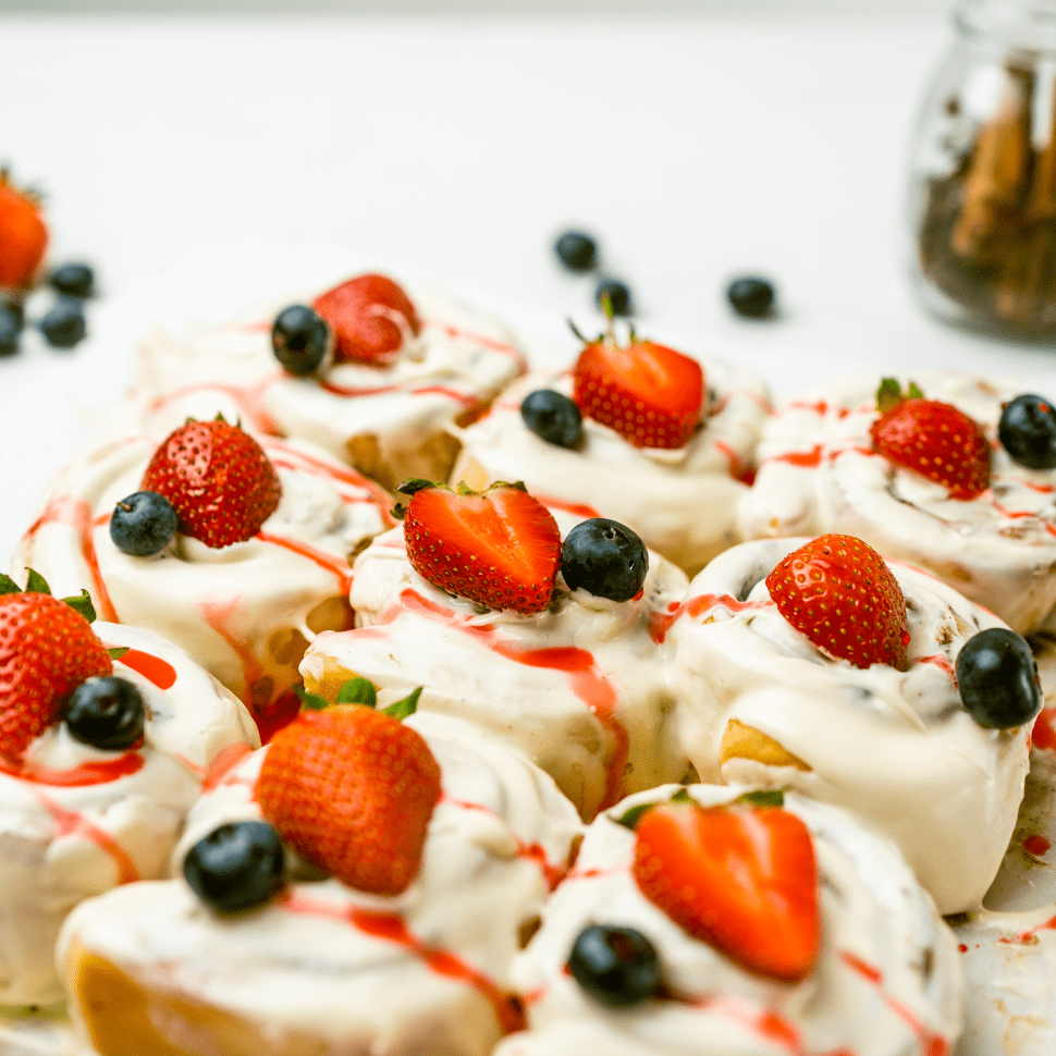 One berry-filled mini cinnamon scroll by Cinnamon Scent, Melbourne