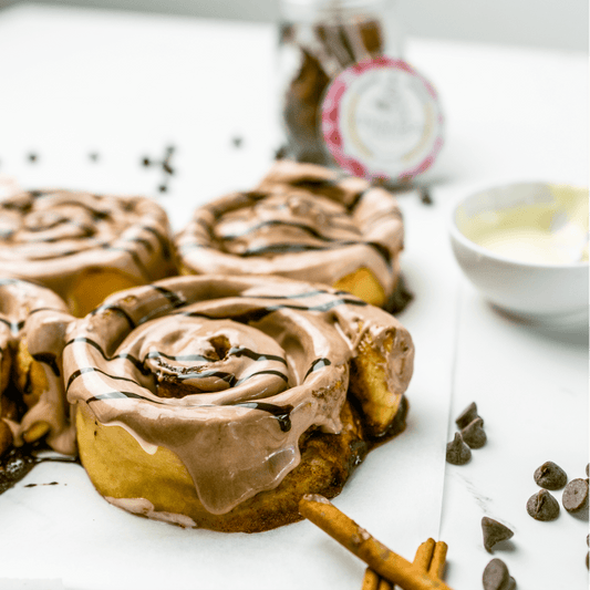One chocolate-filled cinnamon scroll by Cinnamon Scent, Melbourne