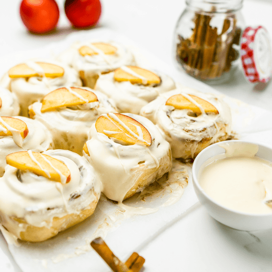 Nine apple-filled mini cinnamon scrolls by Cinnamon Scent, Melbourne