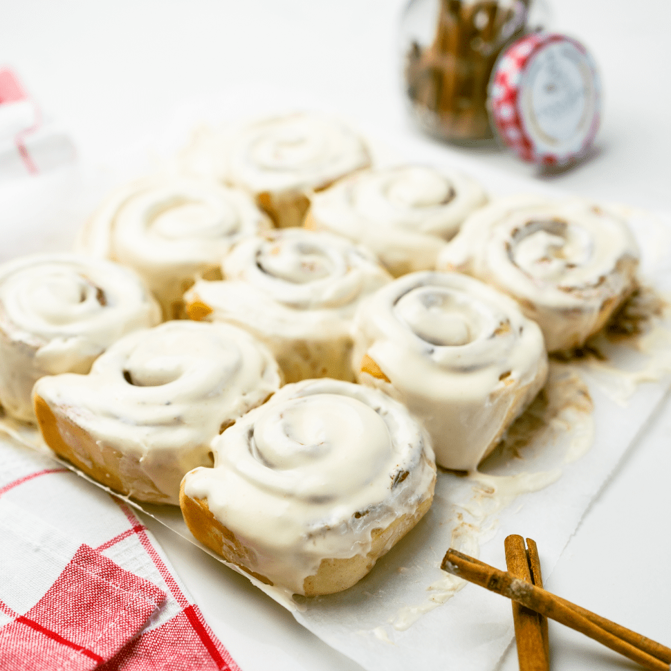Mini cinnamon scrolls with cream cheese icing from Cinnamon Scent Melbourne