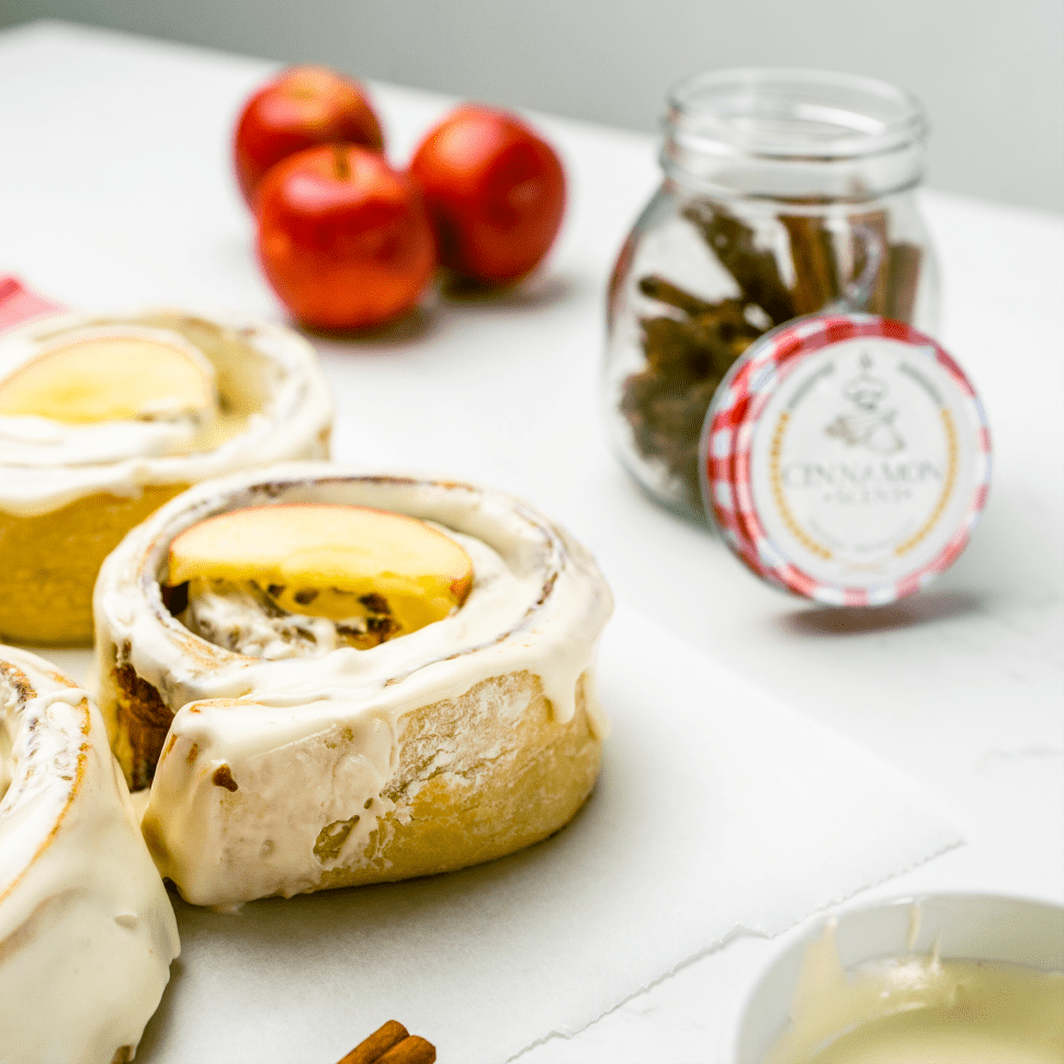 One apple-filled cinnamon scroll by Cinnamon Scent, Melbourne
